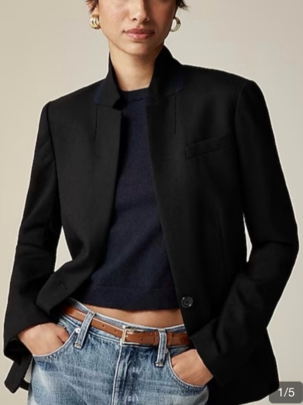 NWOT J. Crew Black Wool Regent Blazer, Size 0P